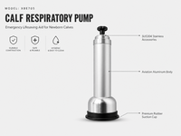 Pompe respiratoire pour veau en acier inoxydable 304, dispositif d'aspiration de mucus pour bovins nouveau-nés XBE705, outil d'urgence vétérinaire