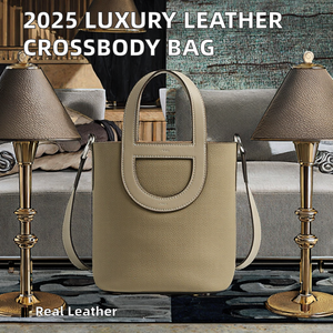 กระเป๋าถือหนังวัวแท้ชั้นหนึ่งที่ได้รับความนิยมใน2025กระเป๋าถืออเนกประสงค์ทรงถังสะพายข้างสำหรับผู้หญิงหรูหราแฟชั่นแบบเปิด - Product Image 2