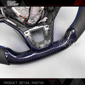 Volant LED en fibre de carbone sergé bleu personnalisé pour Volkswagen Golf MK8 Passat 2020-2025 Atlas GTI GTD GLI ID4 Tera T-ROC - Product Image 4