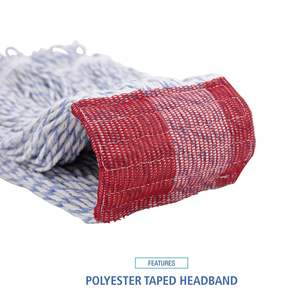 Tête de balai serpillère en microfibre Boardwalk, grande, motif rectangulaire blanc/bleu, 12/carton, en tissu large de rayonne/polyester pour finition de sol - Product Image 2