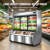 Vitrine Réfrigérée Multi-Températures à Refroidissement Direct Grande Capacité pour Frites, Ingrédients de Brochettes, Idéale pour Magasins et Restaurants