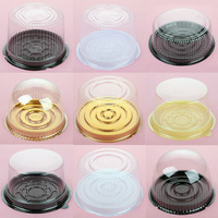 Boîte à gâteaux en plastique de forme ronde conteneur à gâteaux 4/6/8/10 pouces boîtes à Cupcakes alimentaires Cupcakes PET personnaliser l'emballage de gâteau Transparent
