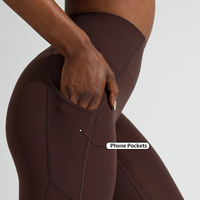 Leggings de sport MIQI personnalisés avec logo, pour femme, effet ventre plat, taille haute, rehaussement des fesses, avec poches, pour fitness et yoga