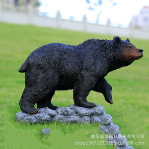 Fiberglass Simulated Black Bear Sculpture Outdoor Garden Decoration <b>Large</b> Landscape <b>Ornament</b> Floor Mount Animal Figure - Product Image 4