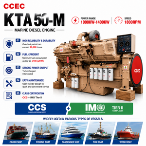 <span class=keywords><strong>Moteur</strong></span> marin CCEC CUM KTA50 Série 1000kw-1400kw 1800RPM KTA50-M pour bateau de pêche avec CCS BV LR - Product Image 2