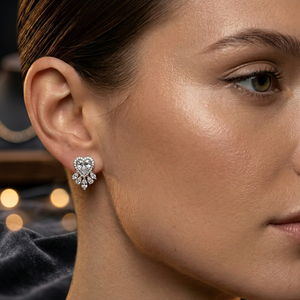 Heart Cut Diamond Stud <b>Earrings</b> Women's Luxury Wedding Jewelry Claw Setting <b>Fine</b> <b>Earrings</b> - Product Image 3