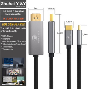Cable Usbc 3,1 <span class=keywords><strong>HDMI</strong></span> A Tipo C Y adaptador de pantalla USB 3,0, Cable USB Tipo C A <span class=keywords><strong>HDMI</strong></span> - Product Image 4