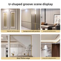 List Aluminium Alloy Bentuk U untuk Dinding Latar, Plafon Hitam dengan Lapisan Titanium, Lis Dekoratif Pembatas untuk Dapur, Luar Ruangan, Hotel