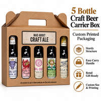 Sac cadeau pour cinq bouteilles de vin, prêt à la vente, fabriqué avec des ouvertures en carton de qualité supérieure et un délai de livraison rapide pour la commercialisation d'alcool.