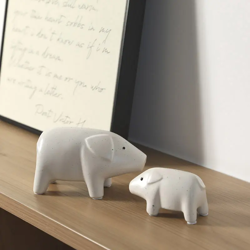 新しい北欧磁器動物像装飾テーブル装飾手作りクラフトギフトセラミック豚置物装飾品