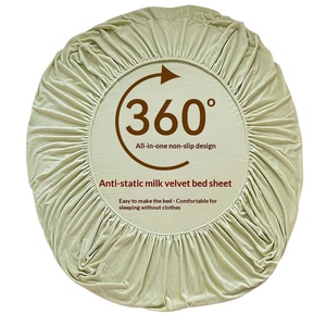 Drap-housse en polaire couleur unie DL, anti-statique, en polyester, avec impression active, pour hôtel et maison, OEM - Product Image 1