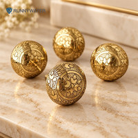 Kenop Kuningan Motif Bunga Mutiara, Dapat Disesuaikan, Elegan, Inlay Modern, Gagang Laci Logam Buatan Tangan, Pegangan Kabinet Dekoratif Untuk Hotel