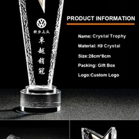 Nuevo Diseño de Zhongshan, Premio Exclusivo de Golf en Forma de Estrella de Diamante 3D, Cristal Transparente Grabado a Mano y Personalizado