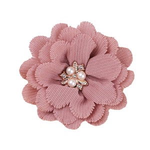 Flower Brooches Pearl Fabric Flower Hair Accessories Women's Party Jewelry For Clothing <b>Shoes</b> Bags Fashion <b>Decorations</b> - Product Image 5