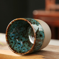 Tasse à thé en porcelaine miniature rétro de style japonais, 150 ml, sans anse, avec glaçure alcalinisée au four, vente en gros