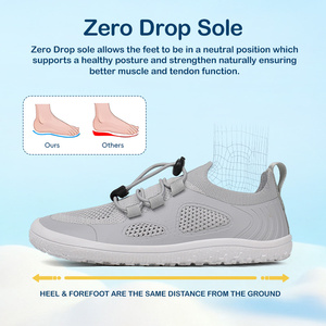 Chaussures de sport respirantes pour enfants JINCHEN, pieds nus, large boîte à orteils, 0 drop, plates, tricotées, à enfiler, éclairées - Product Image 3