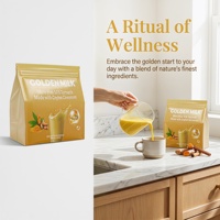 Tisane Naturelle OEM Infusion Froide et Chaude Curcuma Gingembre Citron Cannelle Mélange d'Herbes Thé aux Fruits Pêche Poudre de Lait Doré