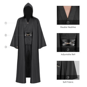 Disfraz de Cosplay de <span class=keywords><strong>Obi</strong></span> <span class=keywords><strong>Wan</strong></span> Kenobi de Primera Calidad, Túnica Jedi Marrón de <span class=keywords><strong>Star</strong></span> <span class=keywords><strong>Wars</strong></span> para Sable de Luz - Product Image 6