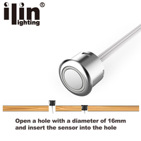 Accessoires de barre lumineuse d'armoire Led interrupteur sensoriel capteur tactile automatique interrupteur à bascule à Induction CE argent contrôle des lumières