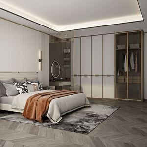 Armario de Madera Ligero de Lujo Personalizado, Muebles de Dormitorio, Diseño de Guardarropa - Product Image 4