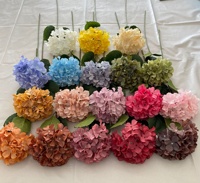 O-X820 Vente en gros à prix réduit : Fleurs d'hortensia artificielles de haute qualité, blanc, rouge, rose vif, en soie, en vrac pour la décoration