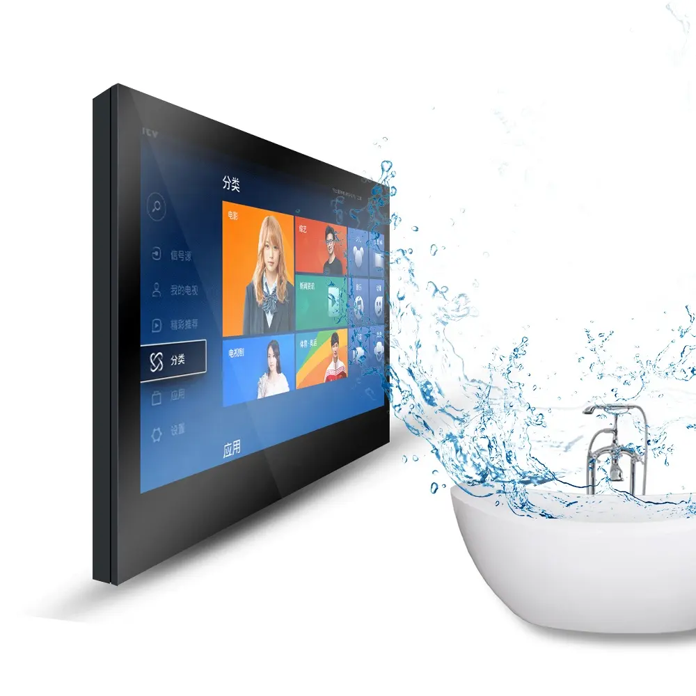 2022 modelo 21.5 polegadas touchscreen banheiro tv smart, espelho à prova d' água tvs com sistema android 4g + 64g (modelo 2022)