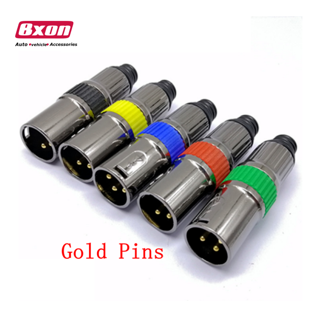 New Design Gold Plated 3 Pins Xlr Plug Xlr Professional Audio Video Inline Male Xlr Plug