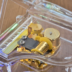 Wholesale Acrylic Transparent Grand Piano <b>Music</b> <b>Box</b> With Colorful Light Musical Toy Visible Golden Mechanism Souvenir Gift - Product Image 2