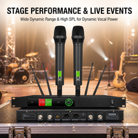 Microphone sans fil élégant pour mariages, célébrations, fêtes, avec interrupteur silencieux, étanche, résistant aux chutes, grille métallique