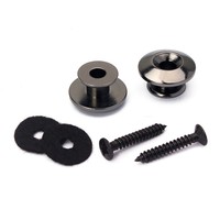 Bouton de sangle de guitare style champignon Bouton de sangle de couleur noire pour guitare