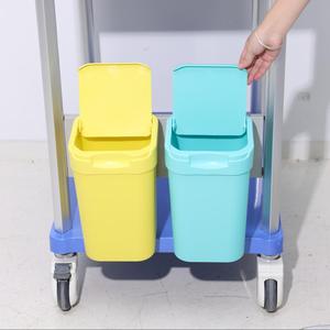 Power Flower Blue Aluminium + Abs Plastic Multifunctionele Medische Behandeling Kar Lade Afvalbakken Ziekenhuis Trolley - Product Image 4