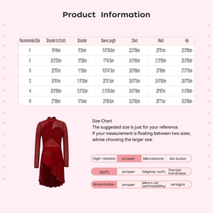 Vestidos de Danza para Niñas de 6 a 16 Años, con Braguitas Integradas, para Patinaje Artístico, Danza Lírica, Actuaciones en Escenario y Eventos - Product Image 6