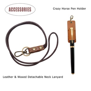 Porta Tarjetas de Identificación Boshiho RTS de Cuero Genuino Crazy Horse, Horizontal, Retráctil, con Cordón - Product Image 2