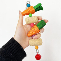 Parrot Woven jagung rotan bola wortel Cork crawing mainan kebosanan bermain burung mainan hewan peliharaan kecil produk 3 gaya kirim acak