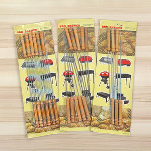 Vente chaude Brochettes De Viande À Rôtir En Plein Air Manche En Bois Barbecue Ensemble Inoxydable BBQ Outils Grill Picks - Product Image 4