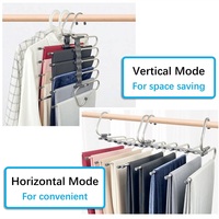 Wholesale Multifunctional Magic Trouser Rack Jean Hangers Metal Clothes Scarf Hanger Organizer for Clothes