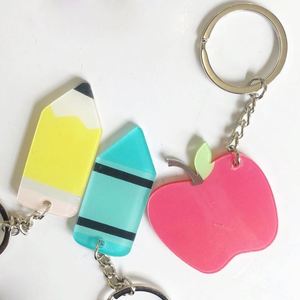 China Professional Printed Acrylic Pencil Pen and Keychain Gift Set Pen Shape <b>Key</b> <b>Ring</b> Maker <b>Key</b> Holder with Keychain - Product Image 1