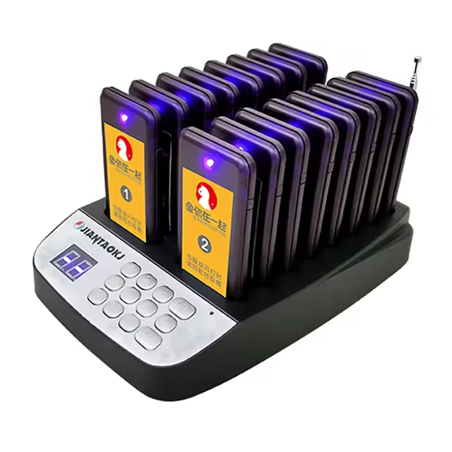 911 Wireless Food Order Pager System with 16 Receivers Beeper Call Button for Cafe Bar Restaurant Hotels and Hospitals