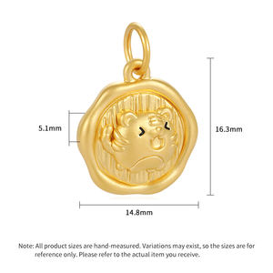 2025 nuevo diseño 1,2G moda 24K accesorios de joyería de oro puro oro duro cultura del zodiaco colgante de tigre - Product Image 3