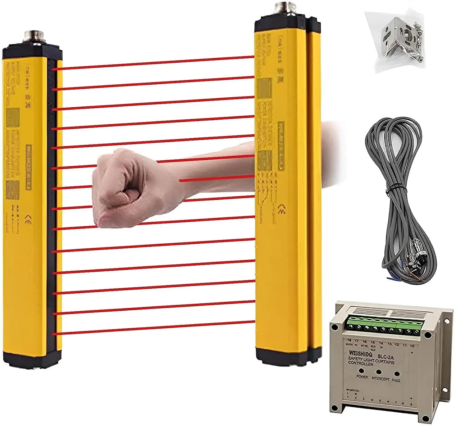 Safety Light Curtain Barrier Sensor Machine Guarding Hand Protection Working Machinery Safety Scanner Area Sensor