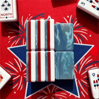Tuiles de Mahjong en Acrylique Pliables Personnalisables 3 Couleurs, Luxe Moderne Exclusif, Thème Patriotique, Jouet de Stratégie Portable pour Table, Vente en Gros pour Festivals