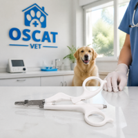 Pinzas Veterinarias OSCAT, Instrumento con Mango de Tijera Autoclavable para Procedimientos en Hospitales Veterinarios, Equipo Veterinario