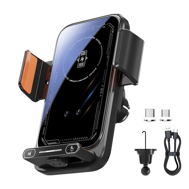 Smart Sensor Touch Control Car air Vent Phone Holder Bracket 66W Fast Charging Automatic Clamp Induction Wireless Car Charger