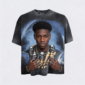 T-shirt personnalisé avec logo 2025, nouveau, 100% coton, pour hommes et adolescents, imprimé D, style hip-hop, lettres, coupe droite, ample, manches courtes - Product Image 2