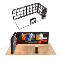 Support d'affichage publicitaire en aluminium à logo personnalisé, installation rapide, pour stand d'exposition, avec boîte à lumière LED rétroéclairée personnalisée