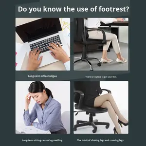 Reposapiés de Oficina, Taburete para Niños, Reposapiés, Anti-Doble Piernas, Artefacto para el Cuerpo <span class=keywords><strong>Humano</strong></span>, de Plástico Negro - Product Image 4