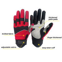 Gants de travail multi-usages en tissu tricoté, avec paumes épaissies absorbant les chocs et antidérapantes, doigts renforcés, gants de sécurité avec fermeture Velcro