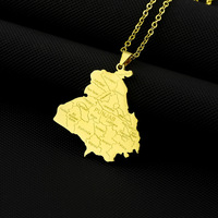 Collar con Colgante de Mapa de Arabia Saudita con Nombre de Ciudad en Acero Inoxidable, Nuevo y Moderno, para Mujer