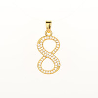 Collier Pendentif Numéro 8 Luxe Léger Haut de Gamme Entièrement Sertie de Diamants et de Perles, Style Européen et Américain, Simple et Polyvalent