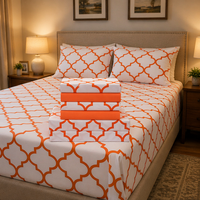 Parure de lit de luxe en microfibre 200TC, super douce et facile d'entretien, toutes saisons, pour hôtel, taille Queen, imprimée, moderne et durable, vente en gros
